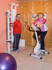 Die Gastgeber im Fitnessraum Die Gastgeber im Fitnessraum